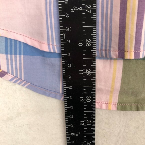 Lands' End Men's Size Medium Traditional Fit Blue Multi-Color Button Down Shirt - Picture 6 of 10